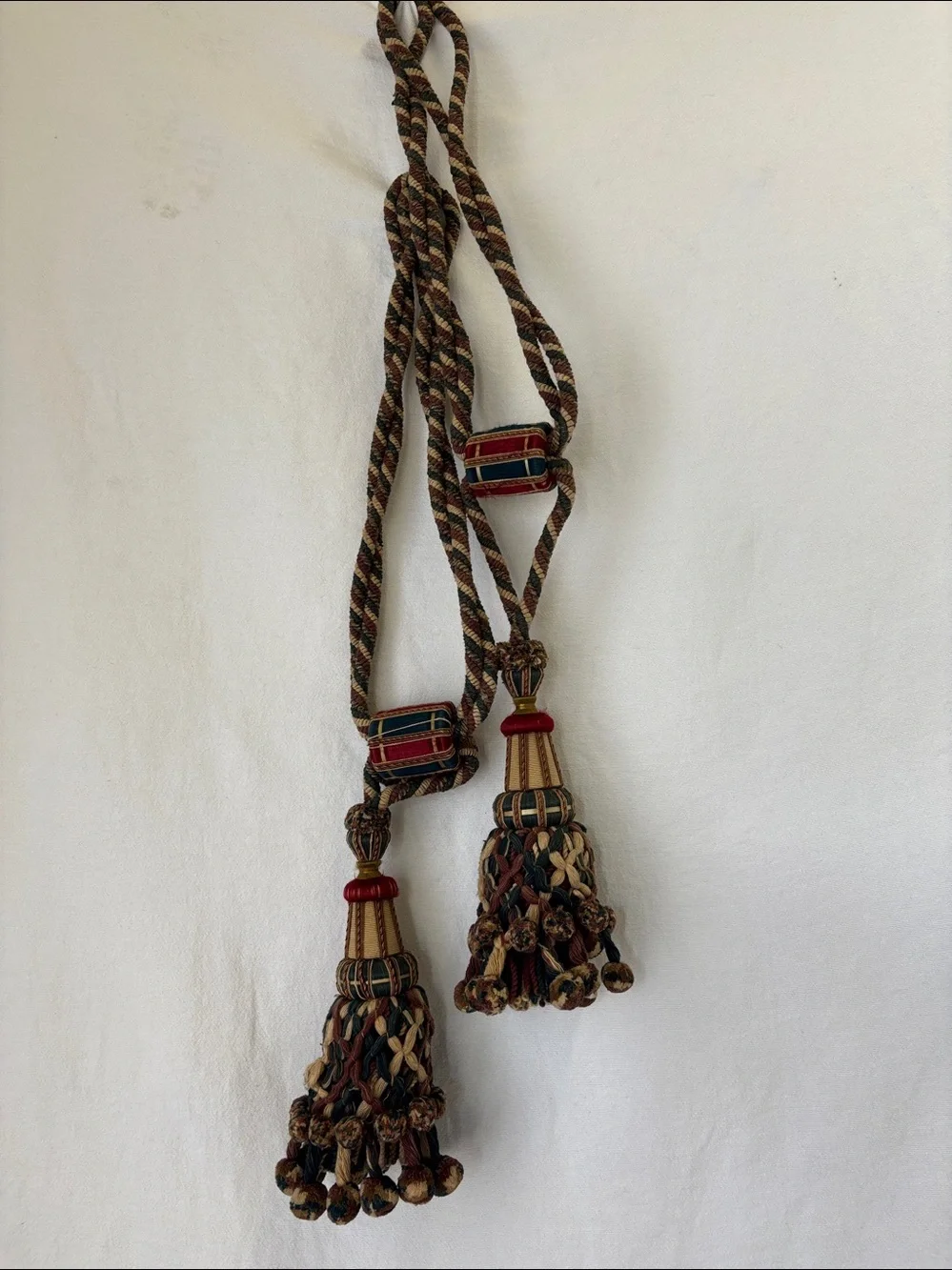 Vintage French Passementerie Tassel Drapery Curtain Tie Backs Pair